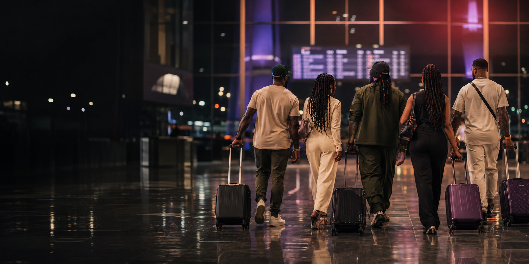 Vybe travelers beginning their Destination Unknown journey together