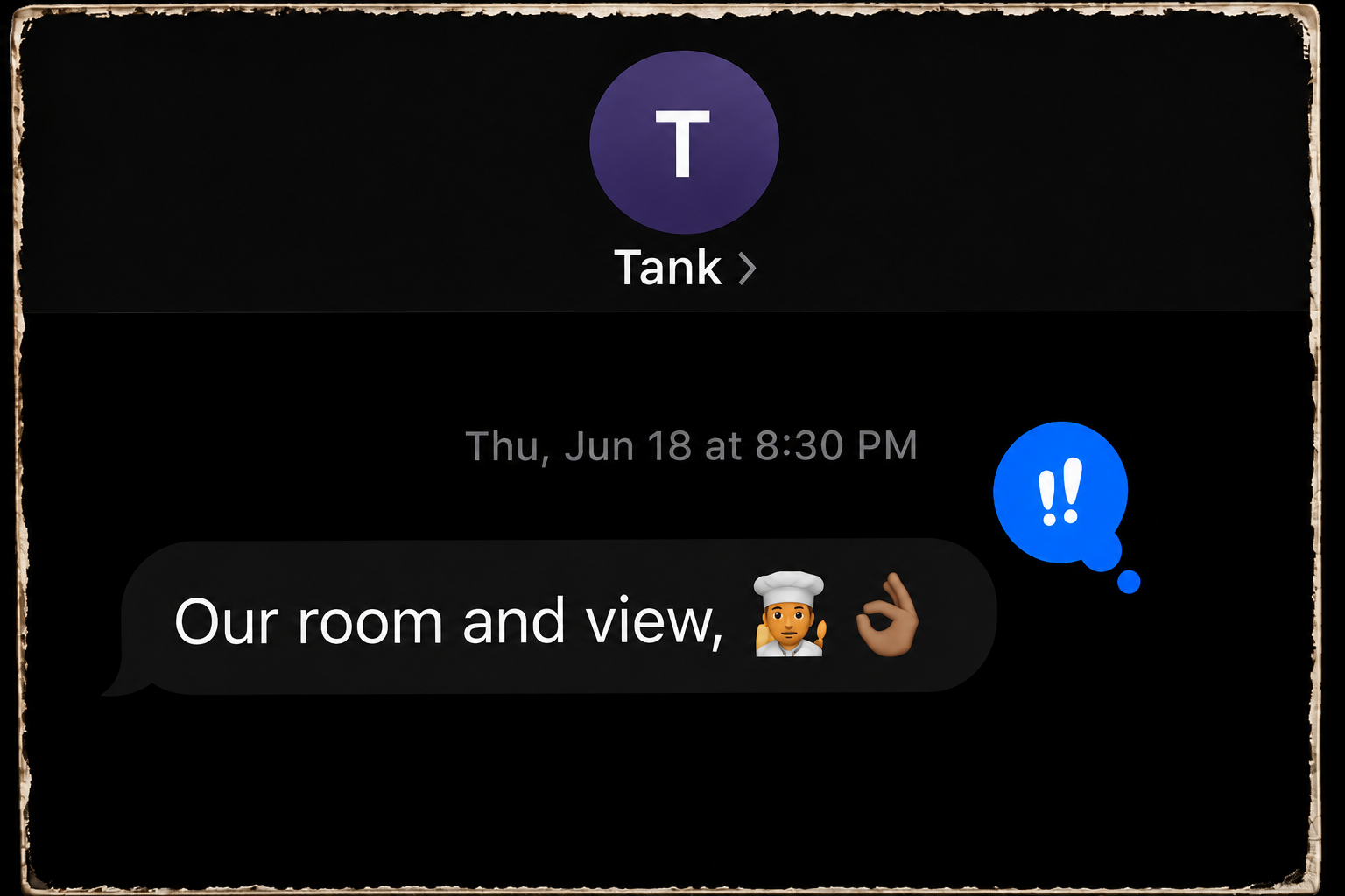 Traveler text receipt sharing appreciation for their Cabo room and view